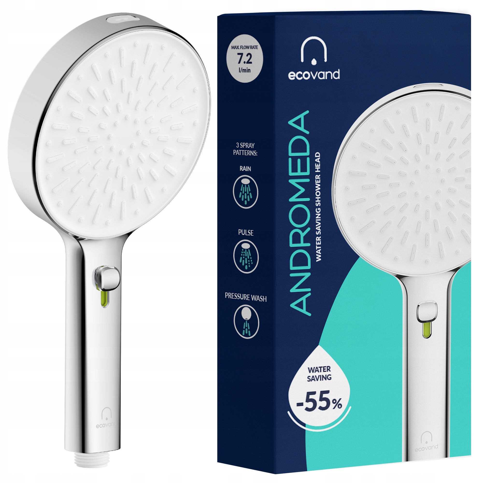 Luxusní Eko Sprchová Hlavice Ecovand Andromeda Pulzní Proud