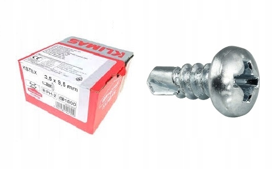 

1000x Wkręty pchełki metalu 3,5x9,5 białe wkręt