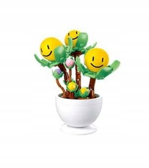 KLOCKI SLUBAN B1073E ŻÓŁTE UŚMIECHNIĘTE BUŹKI W DONICZCE ROŚLINA KWIAT