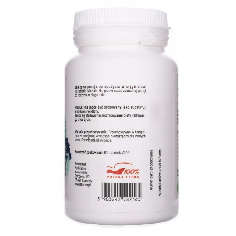 Aliness Pycnogenol Extract 65% 50 mg 60 tabletek Stan opakowania oryginalne