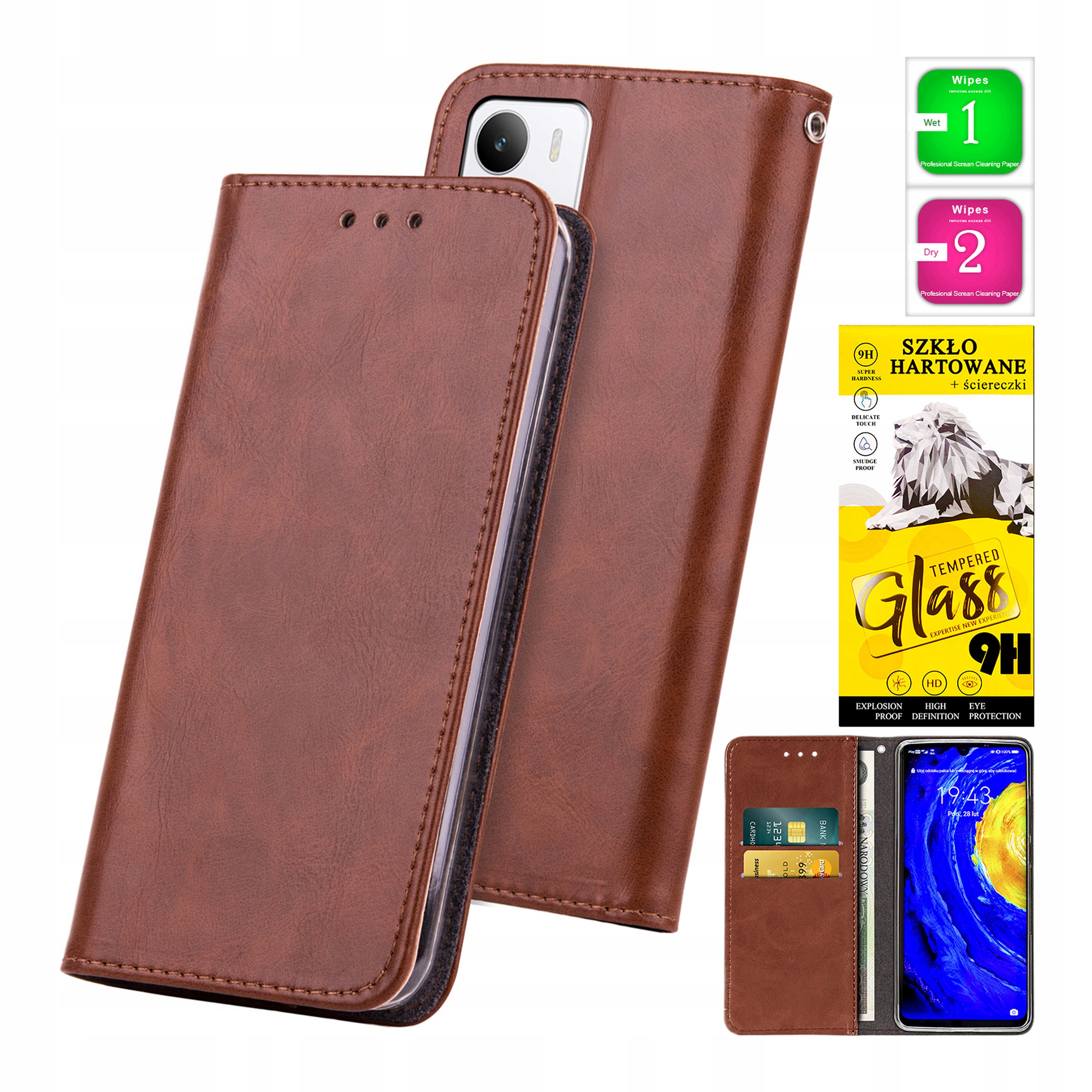 Etui do Realme P3 Lite Pokrowiec Bluemoon Obudowa na Magnes Szkło