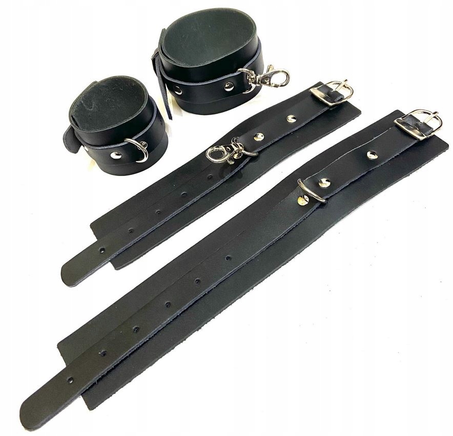 Sex Gadżety Zabawki Erotyczne Pejcz Kajdanki Opaska Linka ZESTAW BDSM XXL Kolor czarny