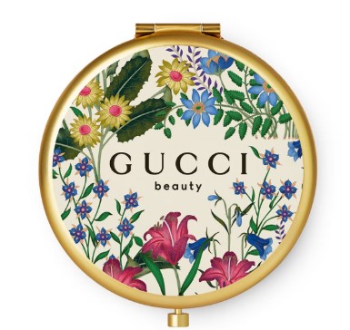GUCCI BEAUTY FLORA LUSTERKO KIESZONKOWE W ETUI RÓŻOWE KWIATOWE OKRĄGŁE
