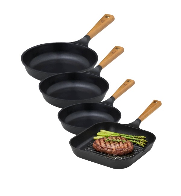 Gerlach Natur Komplet Patelnia 20 24 28 CM +grillowa 28 Ceramiczna Indukcja