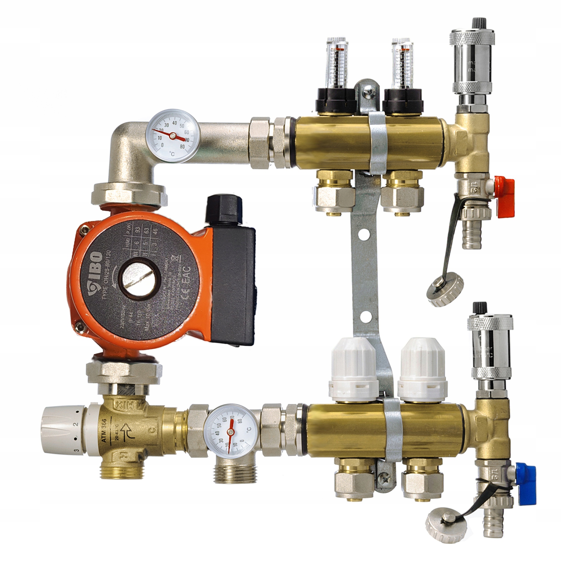 Rozdzielacz 2 grupa pompowa IBO do podłogówki