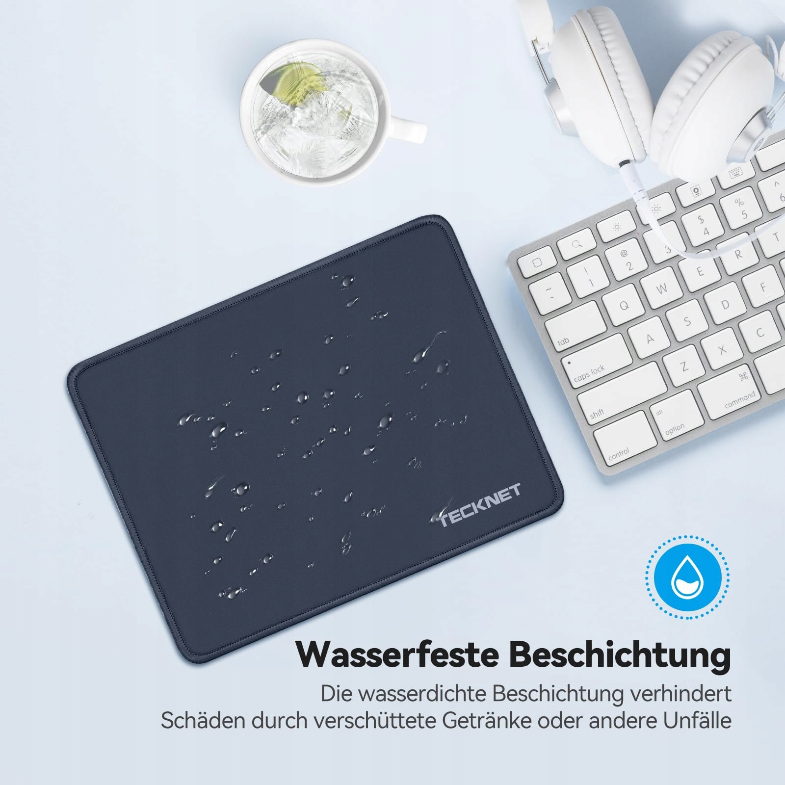 TECKNET Podkładka Gamingowa Wodoodporna Antypoślizgowa 280x210 mm Niebieska — miniatura 4