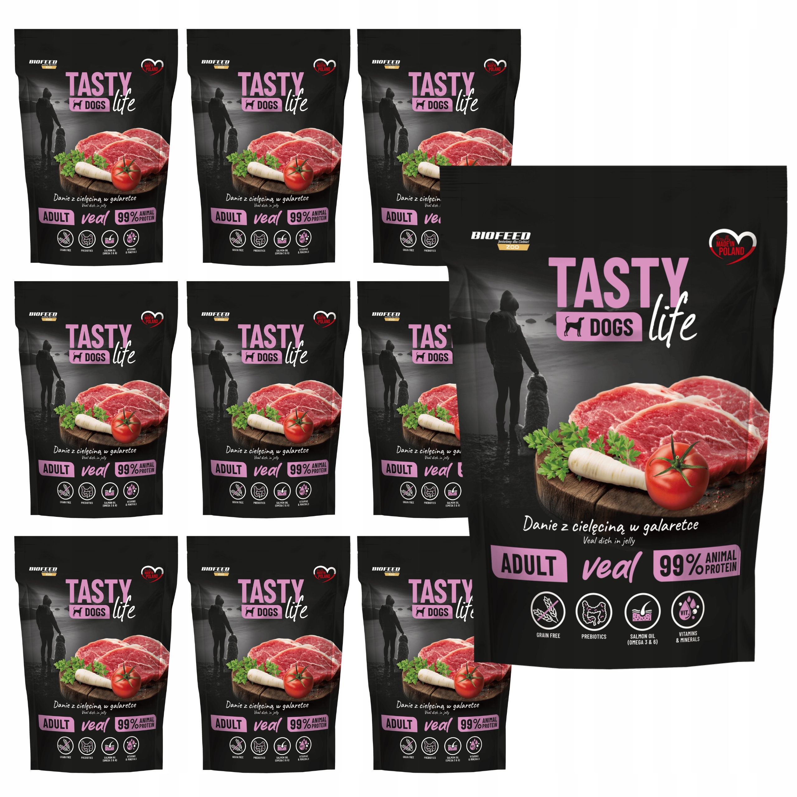 Krmivo pro psy Biofeed Tasty Life Adult želé Telecí maso 10 x 500 g