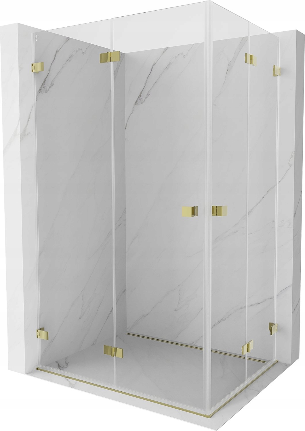 Mexen Lunar-f Duo Kabina Prysznicowa Składana 95X80 CM Transparent Złota