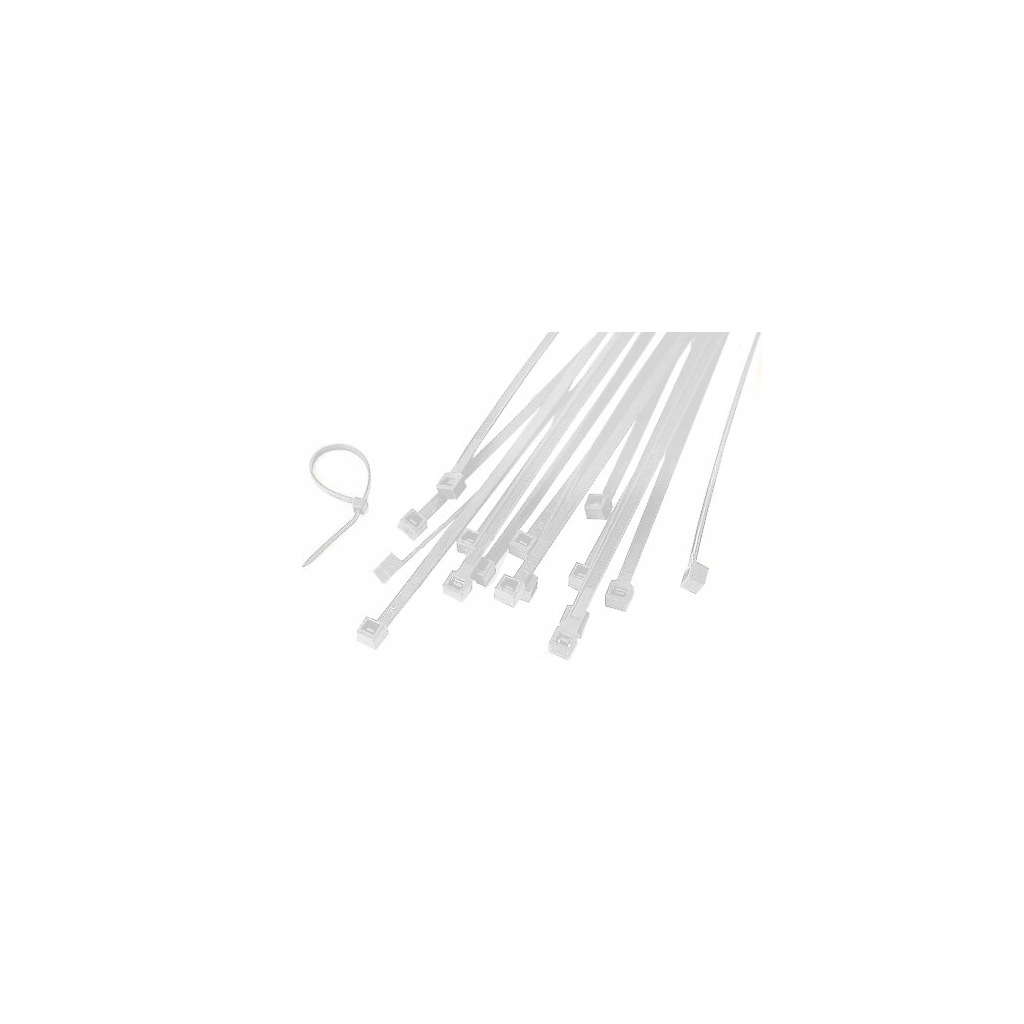 Opaski kablowe zaciskowe trytki trytytki 2,6 mm x 200 mm 100szt Mocne białe