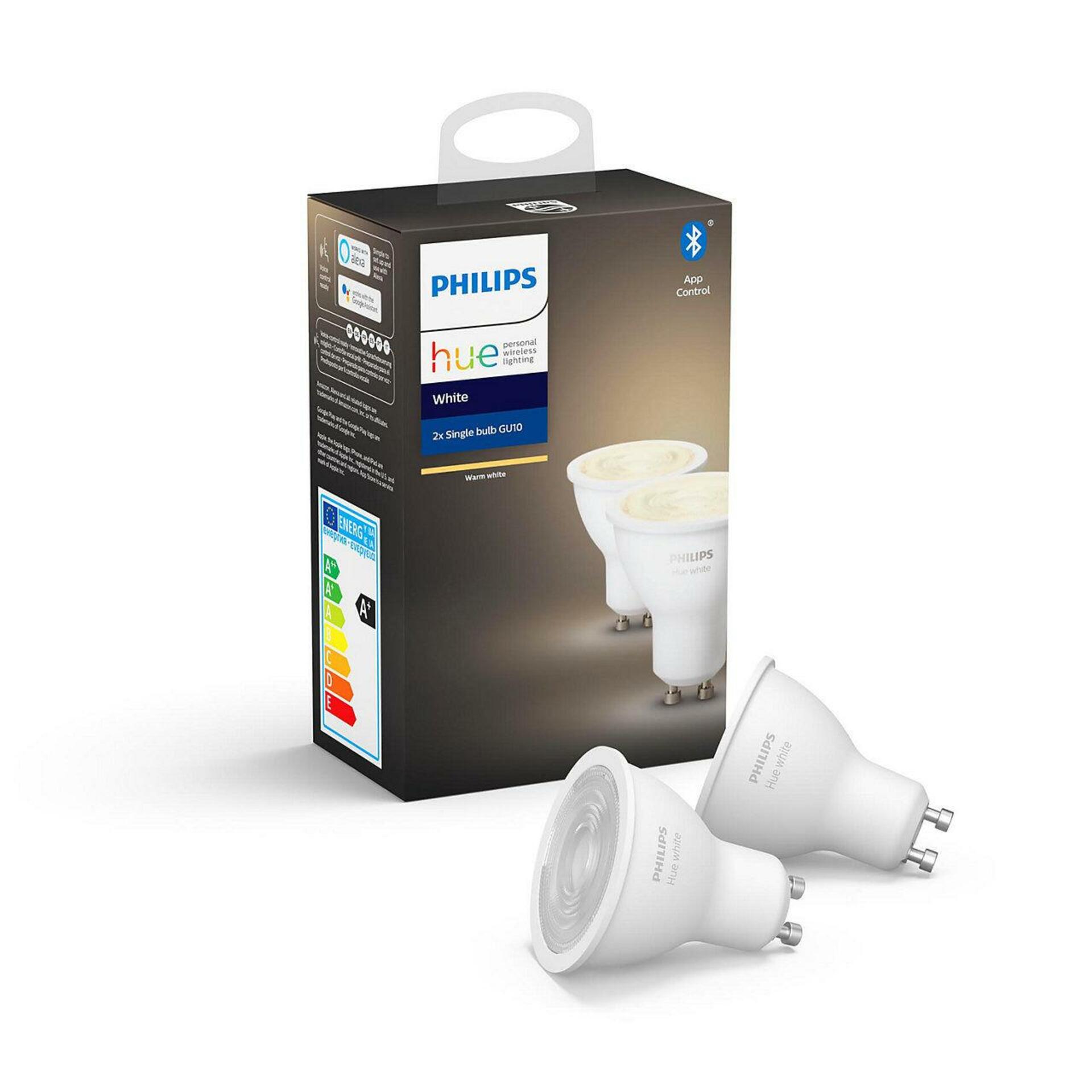 Philips Hue sada 2x Led žárovka GU10 White 5,2W 400lm Bluetooth 2700K IP20