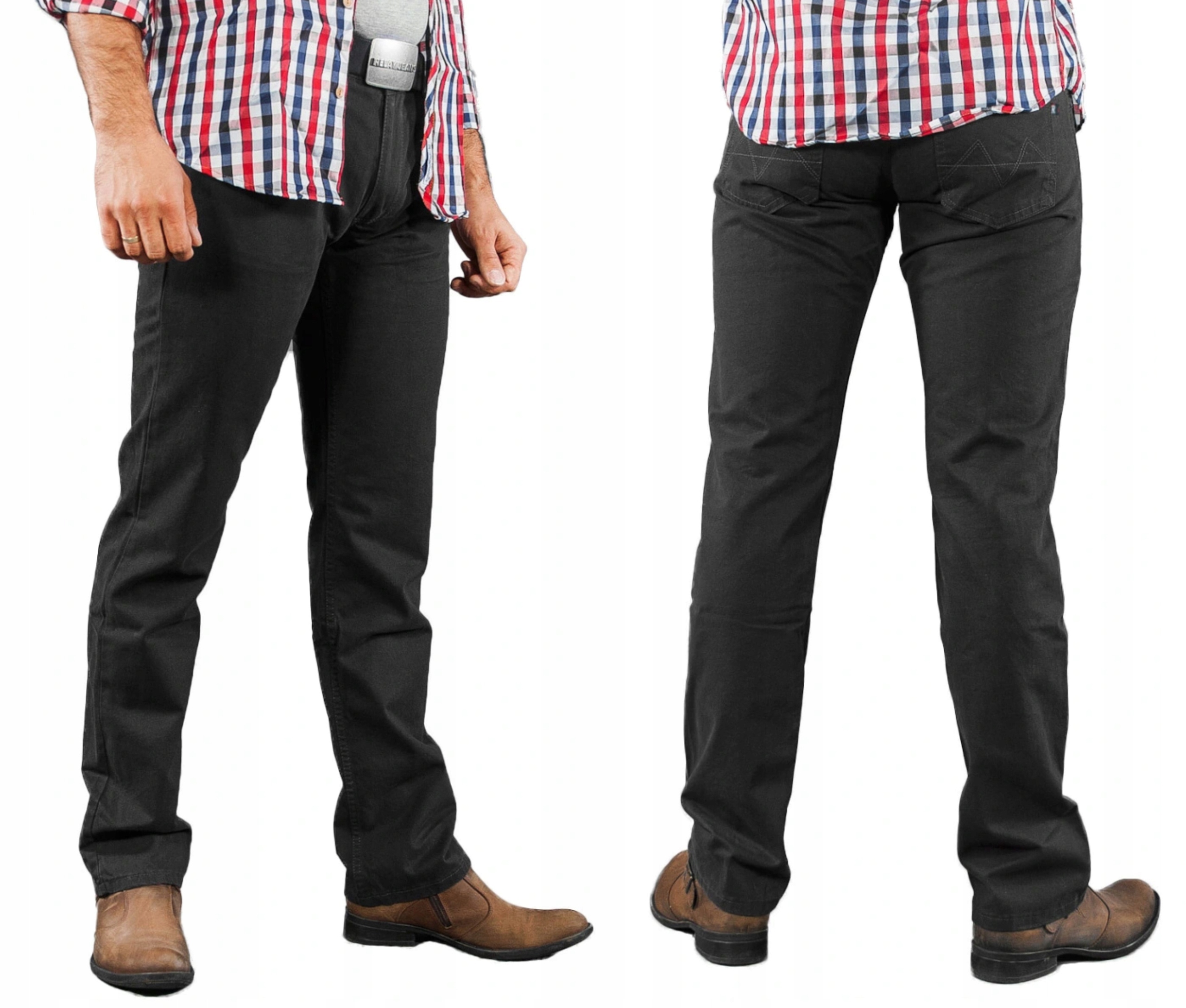 Dlouhé černé pánské kalhoty Bavlna 844/494 35/36