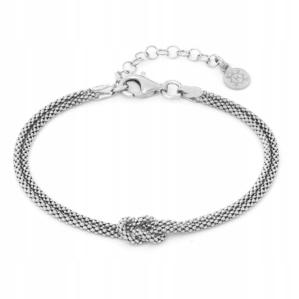 Bransoletka srebrna Ania Kruk podwójna węzeł srebro 925