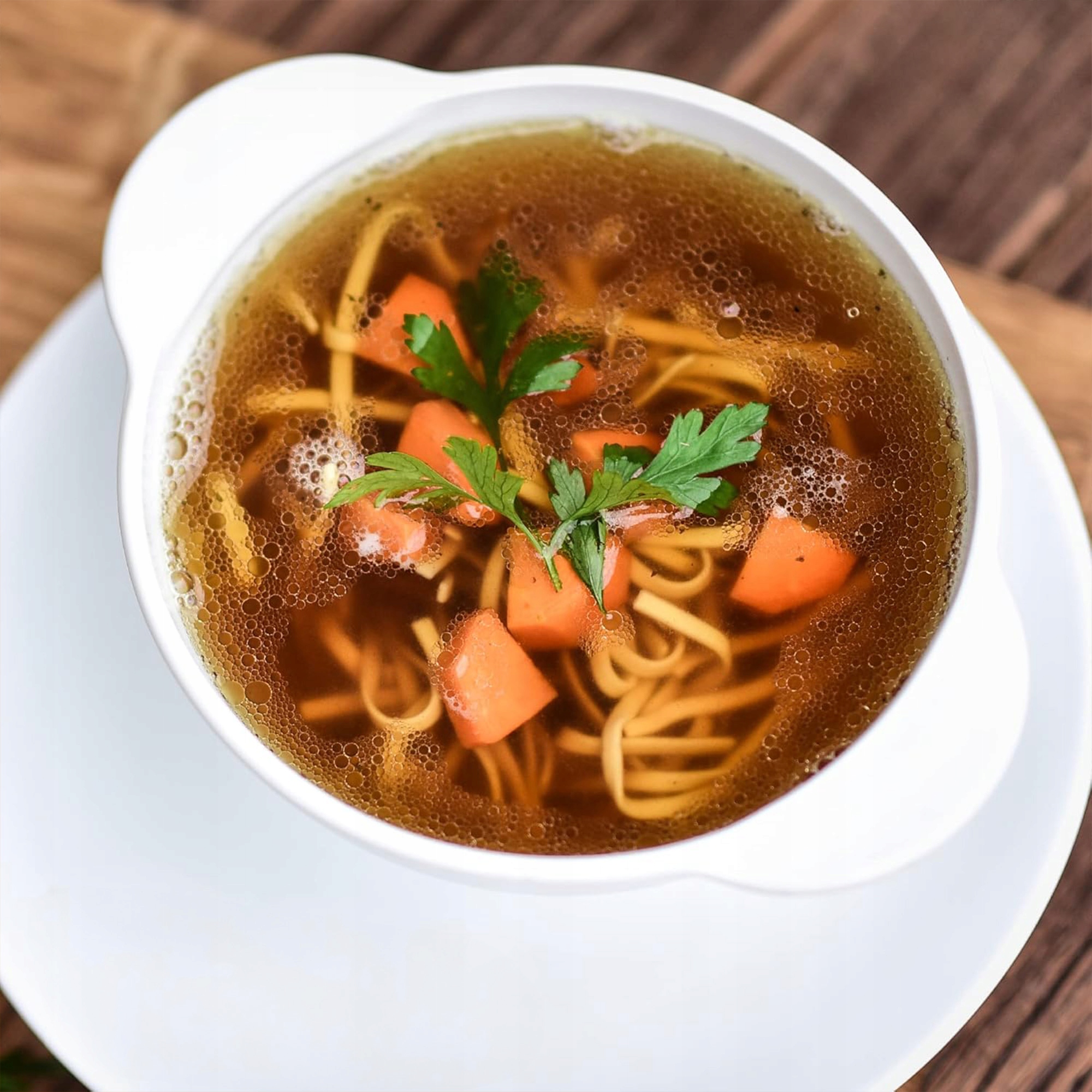 BULIONÓWKA AGNES 700 ML OPALOWA Z UCHWYTAMI MISKA OBIADOWA DO ZUPY KREMU