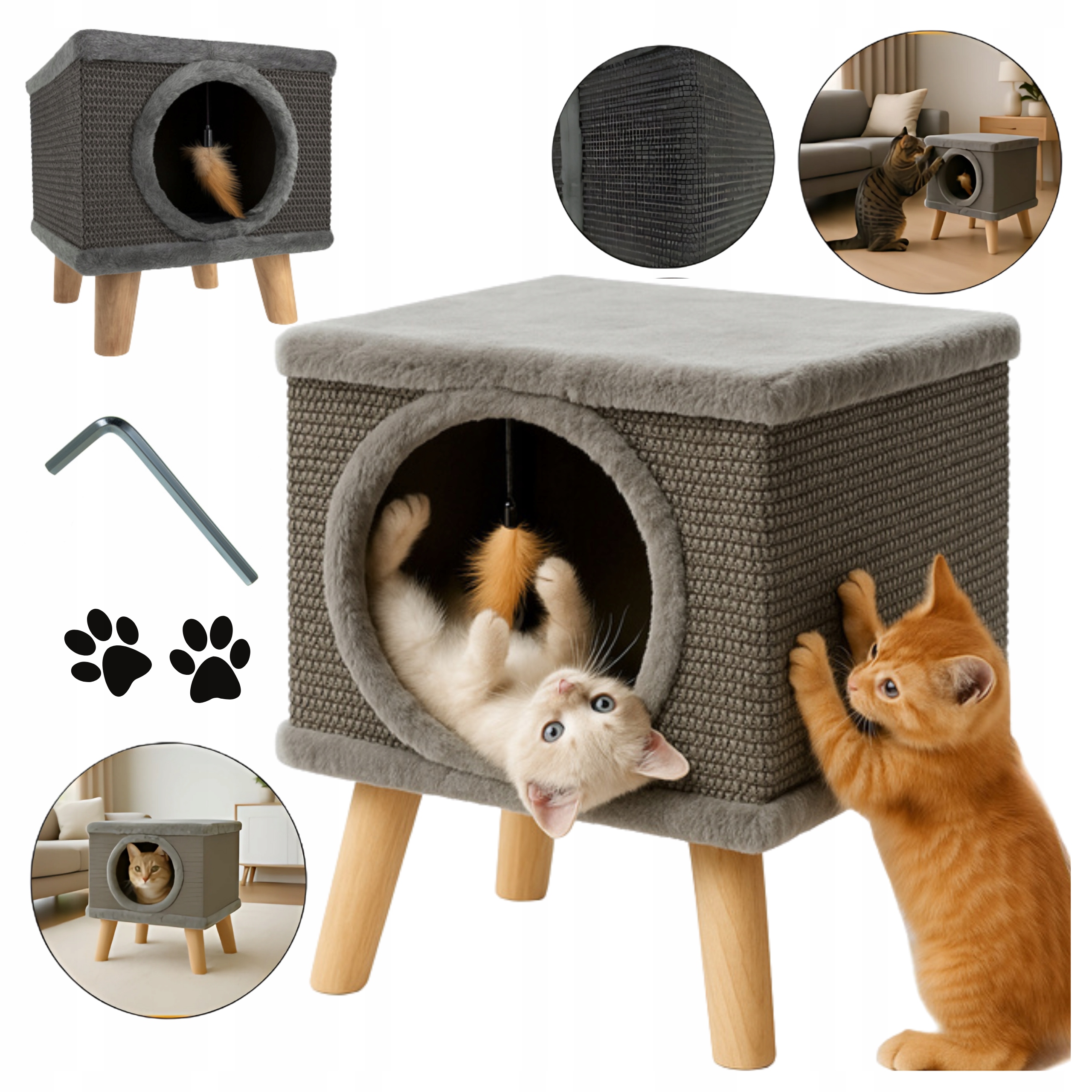 Levně Škrabadlo nízké, pelíšek 1X do 60 cm