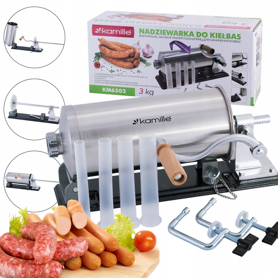Plnička Klobás Strojek Na Klobásy Uzenin 3,0 kg Stříkačka Kamille