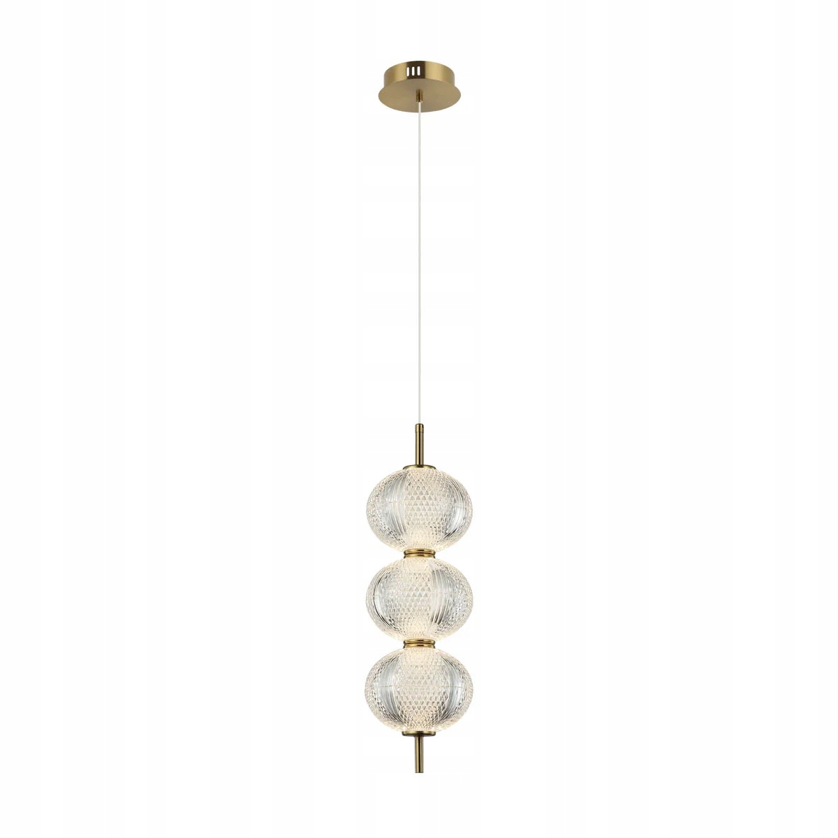 Závesná lampa Italux Lazie Led 13W Mosadzná sklenená guľa nad stôl