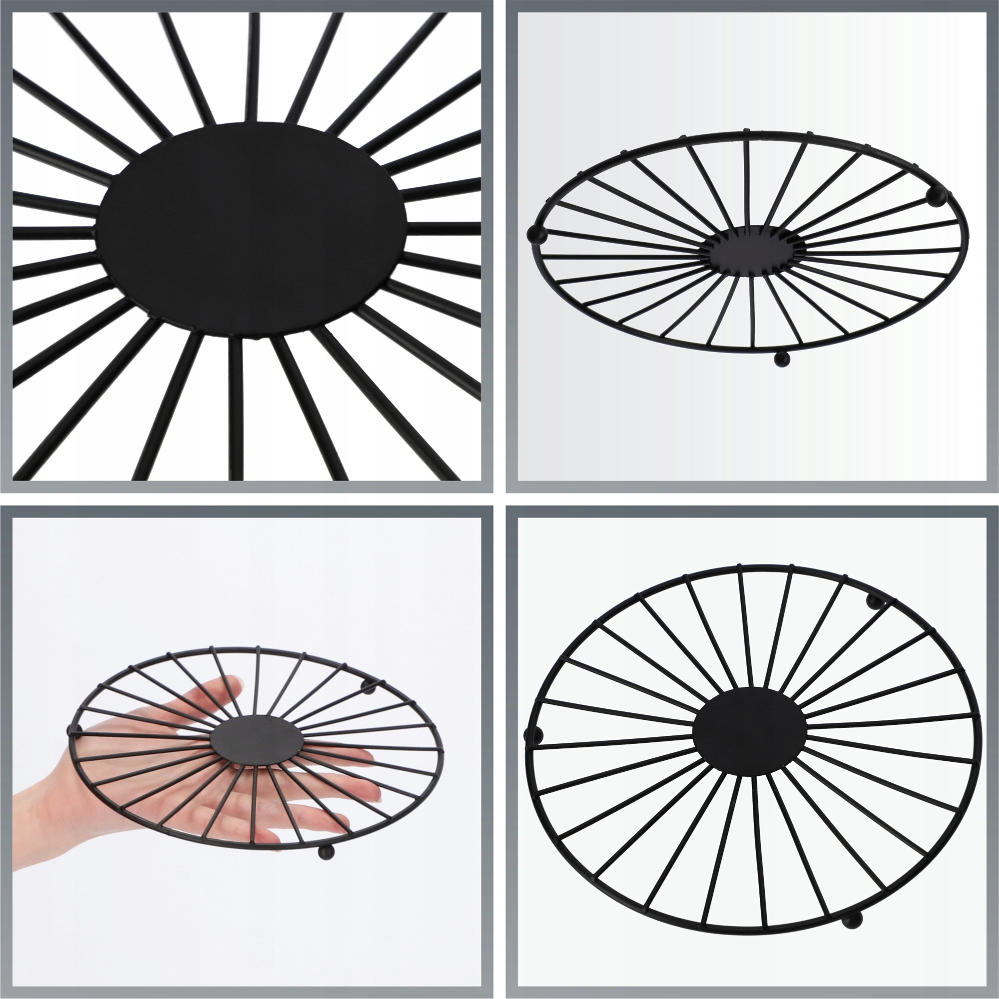 PODSTAWKA METALOWA NA STÓŁ POD NACZYNIA CZARNA Materiał tworzywo sztuczne