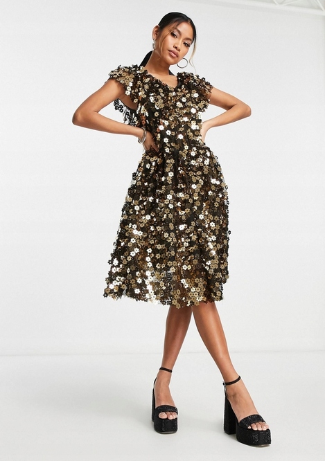 Flitrová Rozkládací Koktejlová Šaty Y.a.s 36 S