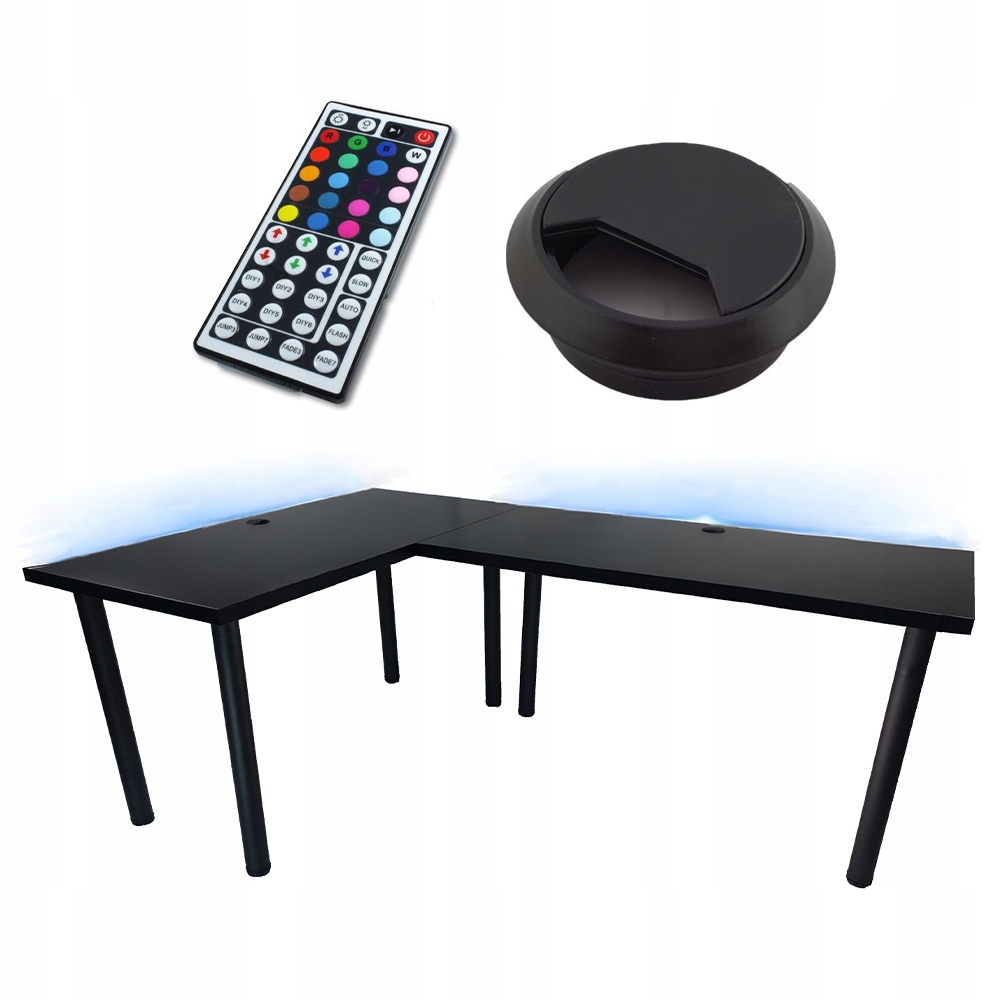 BIURKO GAMINGOWE NAROŻNE PRZELOTKA LED PRODUCENT