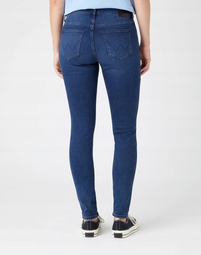 Dámské džínové úzké nohavice kalhoty Wrangler Skinny Blue Lava W28KLF206 26/30