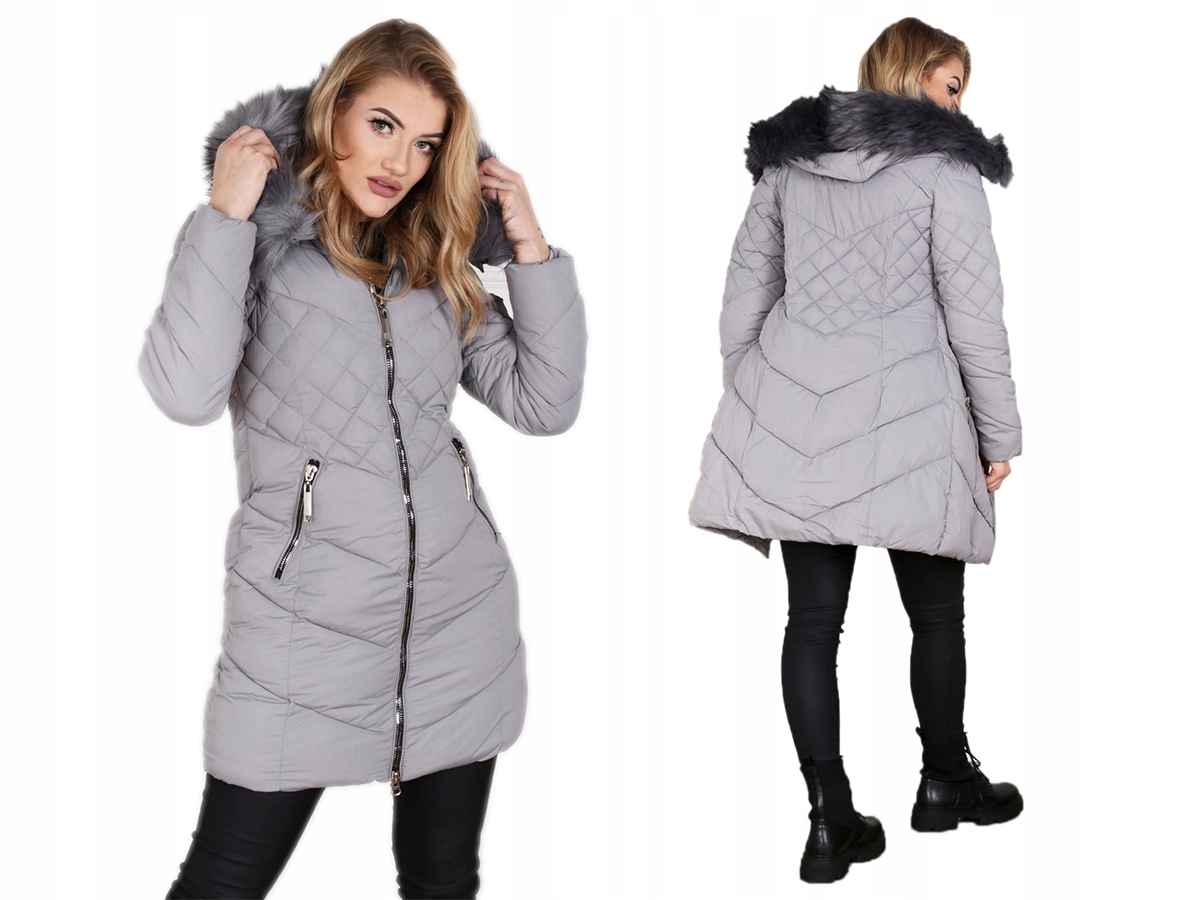 

Kurtka Długa Płaszcz Kaptur Zima 42 XL 2099
