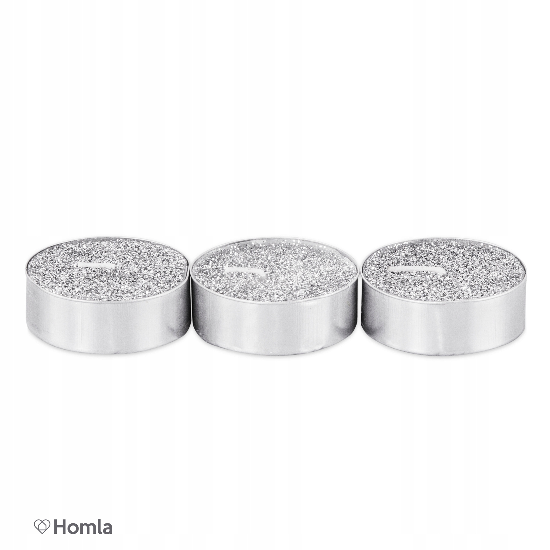 

Tealight srebrny brokatowy 3szt. Stark 6 cm