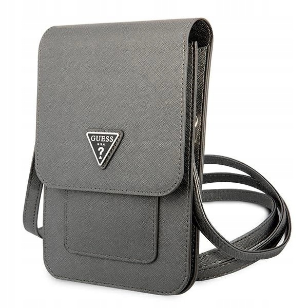 Taška Guess Saffiano Triangle šedá