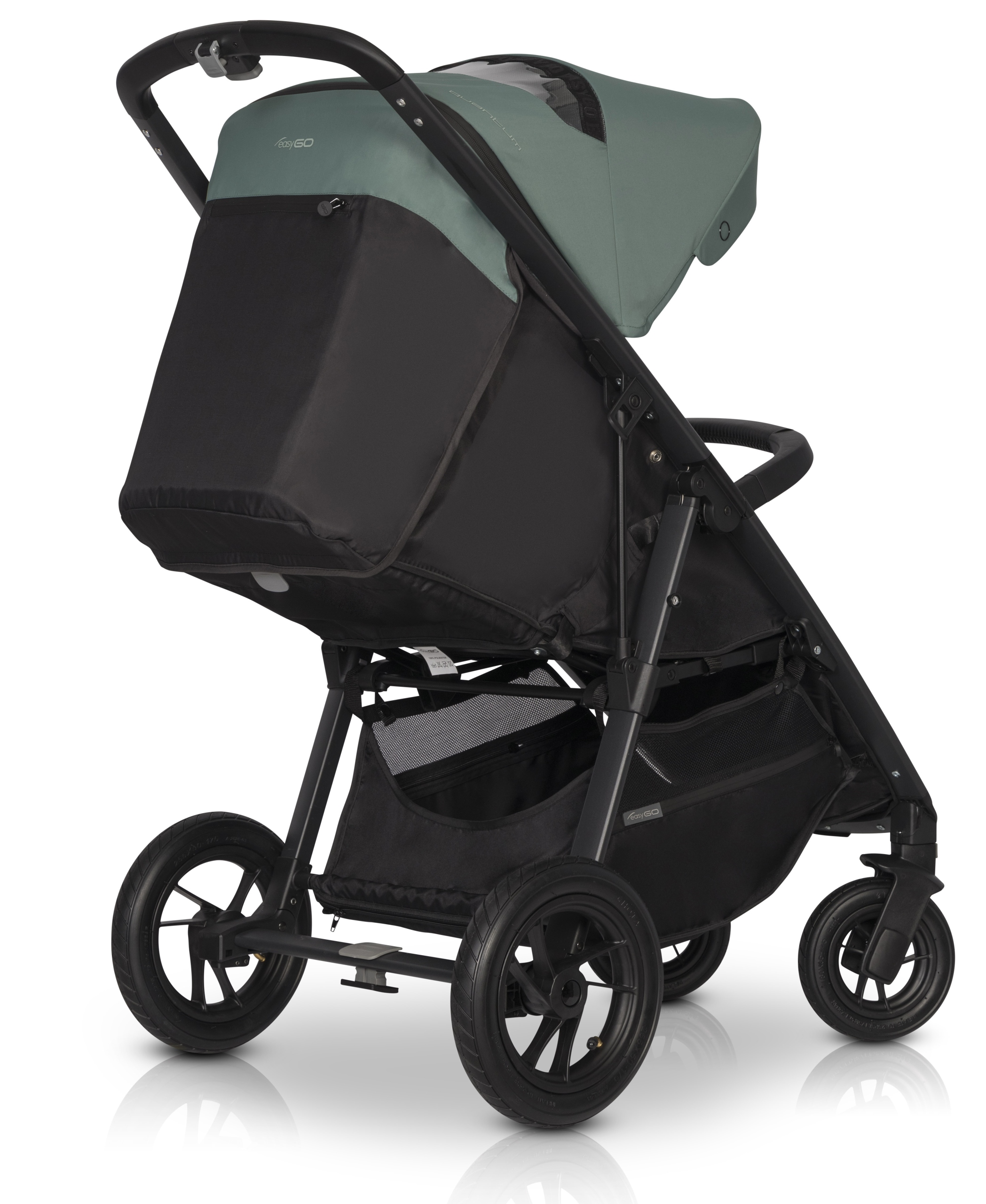 Wózek spacerowy EASYGO QUANTUM POMPOWANE KOŁA 22KG Kolor czarny zielony