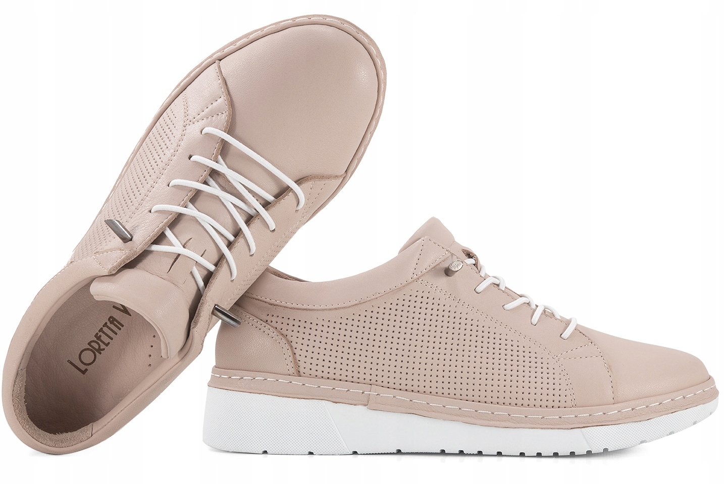 Loretta Vitale 5277-1 Dámské Kožené Polobotky béžové 39 Béžová