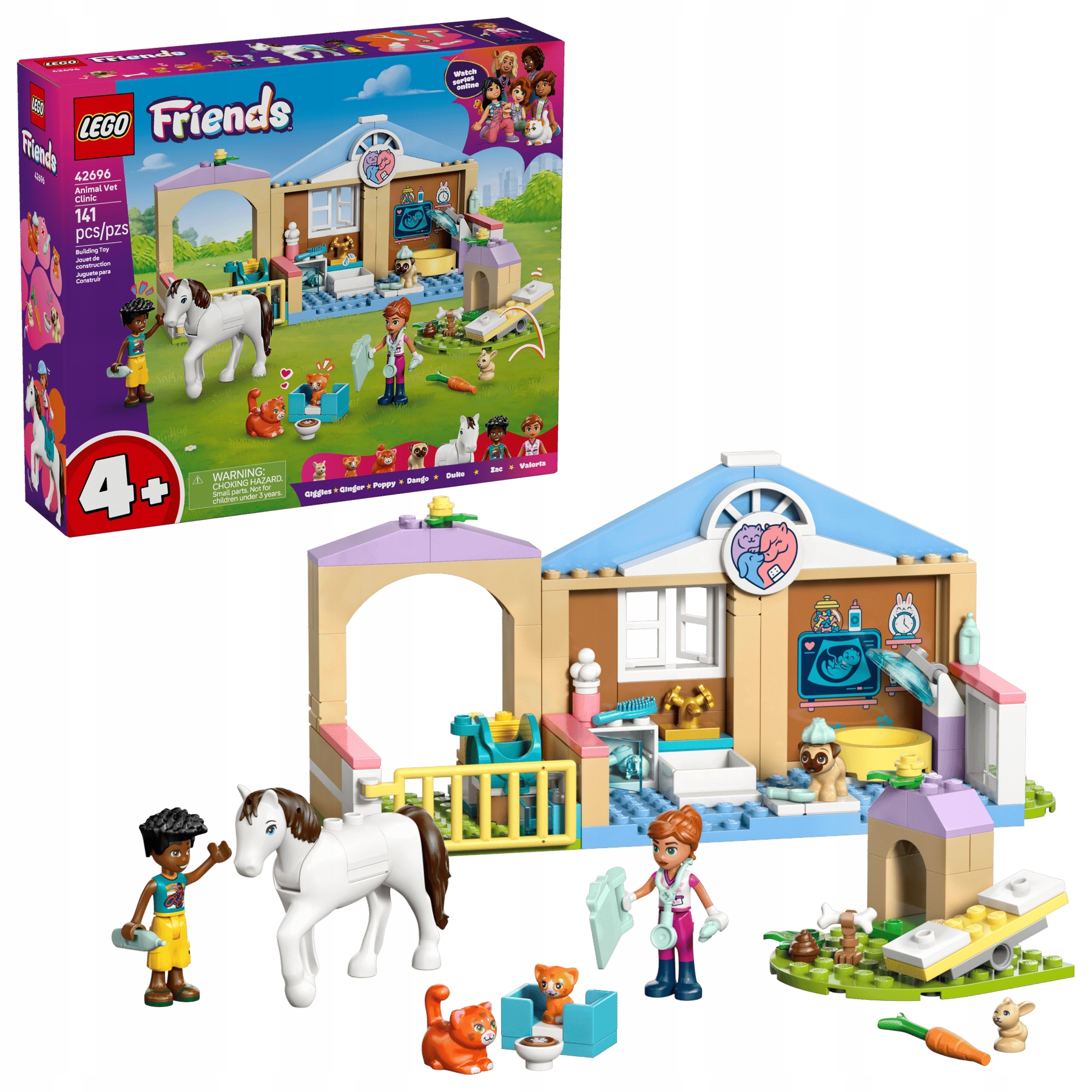 Lego Friends 42696 Léčebna Pro Zvířata, 141 Kostek