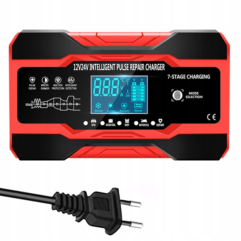 

Prostownik Ładowarka Do Akumulatora LCD 12/24V