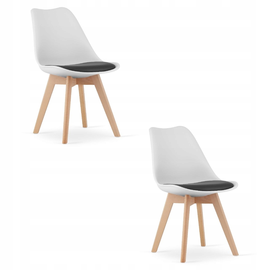 Stolička Mark bielo čierna nohy prírodné x 2