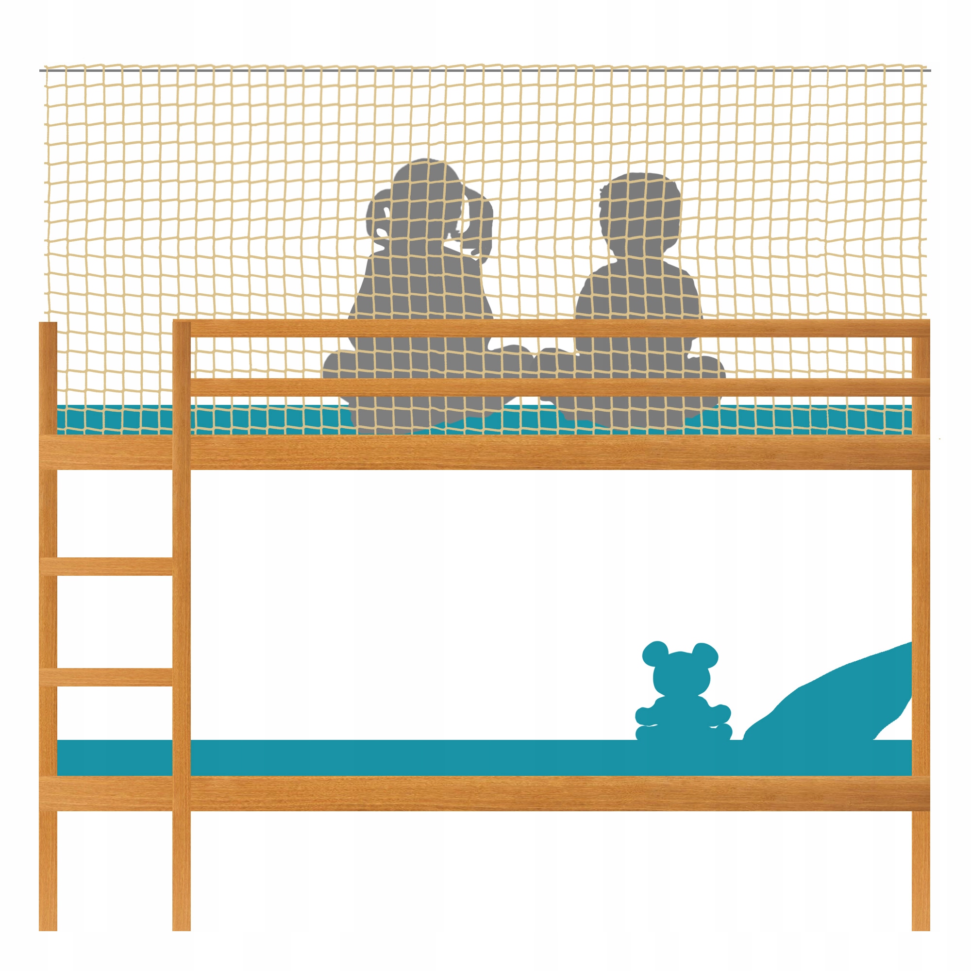 SIATKA OCHRONNA NA ŁÓŻECZKO ZABEZPIECZAJĄCA 90cm Typ łóżko pojedyncze