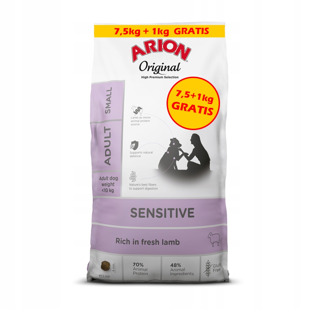 Arion Original Sensitive Adult Small Lamb z Jagnięciną 7,5 1kg