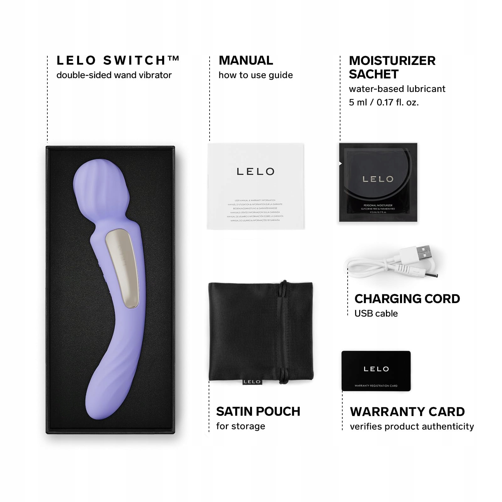 LELO SWITCH Masażer Dla Kobiet Z Aplikacją Bluetooth 12 Ustawień Lilowy — miniatura 5