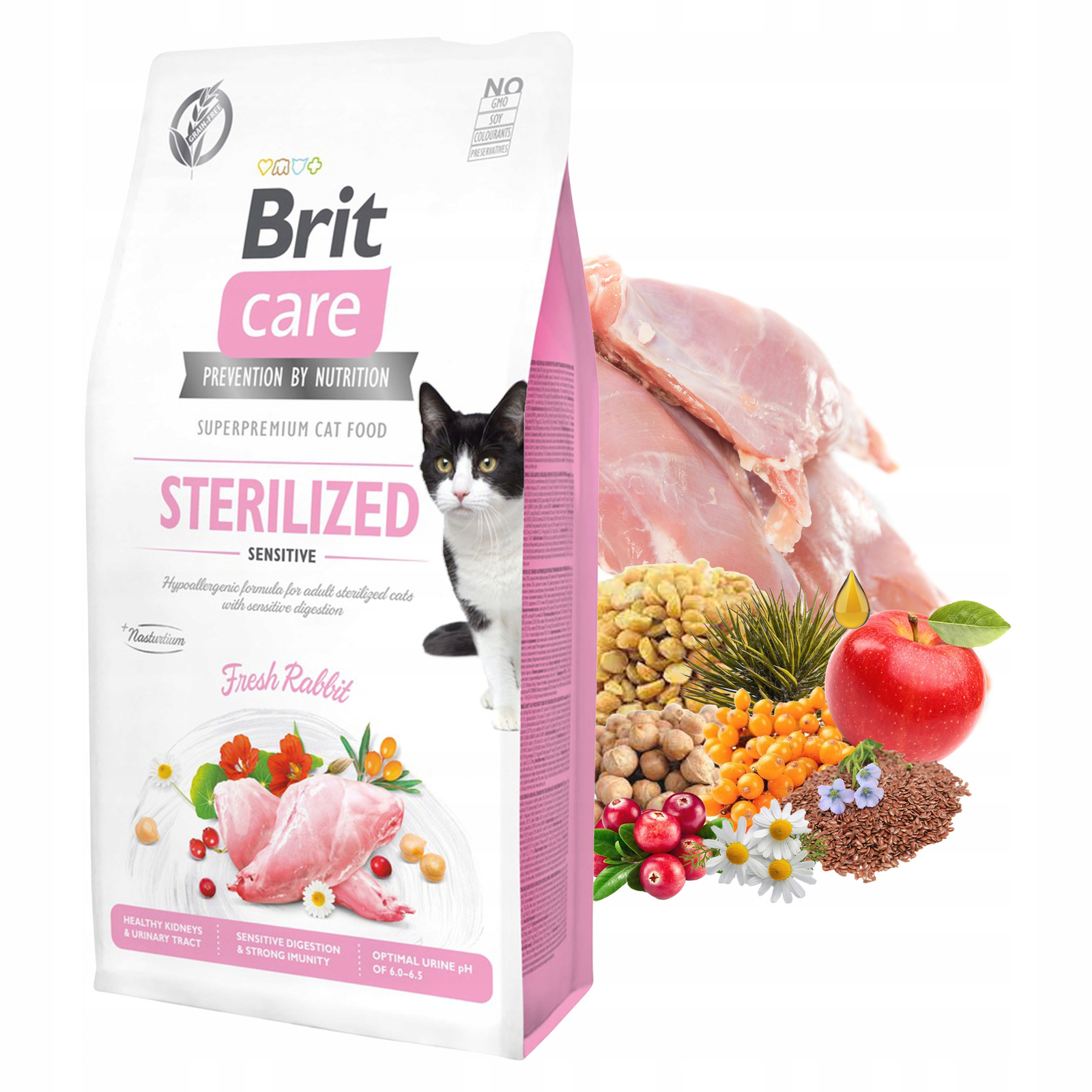 Levně Brit Care Sterilized Sensitive 7 kg suché krmivo pro kočky