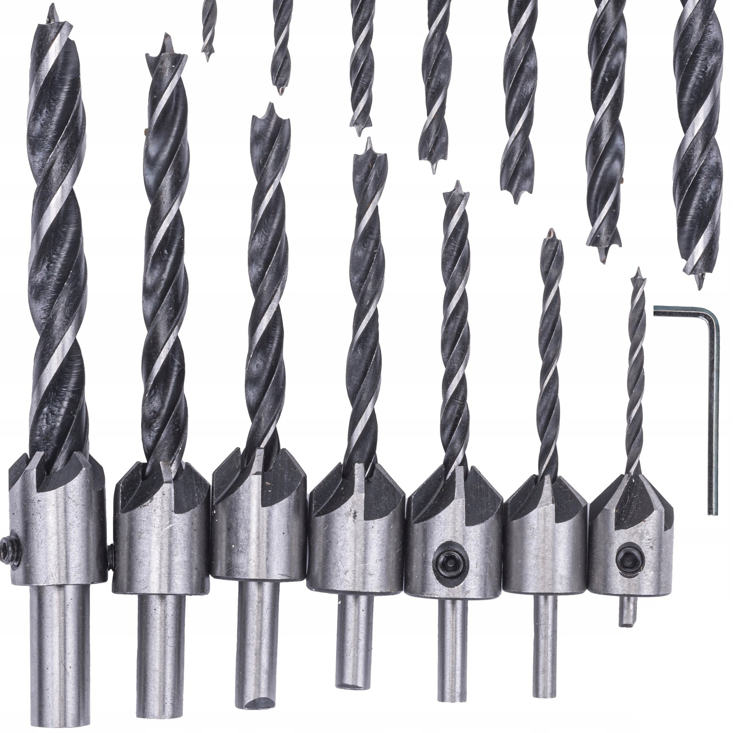 Zestaw WIERTEŁ do Drewna z Pogłębiaczem Wiertła 7