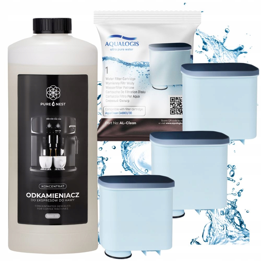 Filtr Do Ekspresu Philips Aqualogis AL-Clean Zamiennik 3szt Odkamieniacz