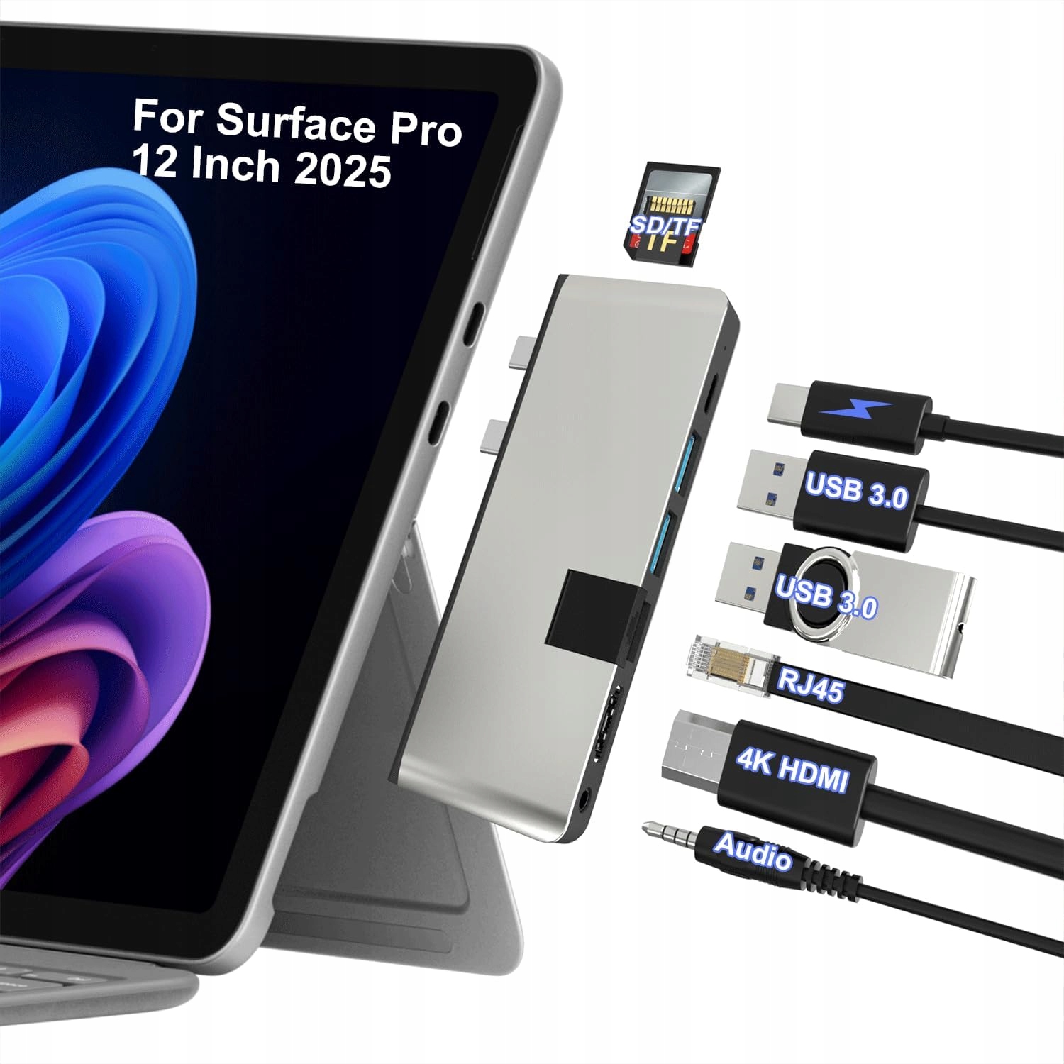 Stacja Dokująca Surface Pro 12 Hub Usb-c Hdmi 4K Thunderbolt 8w1