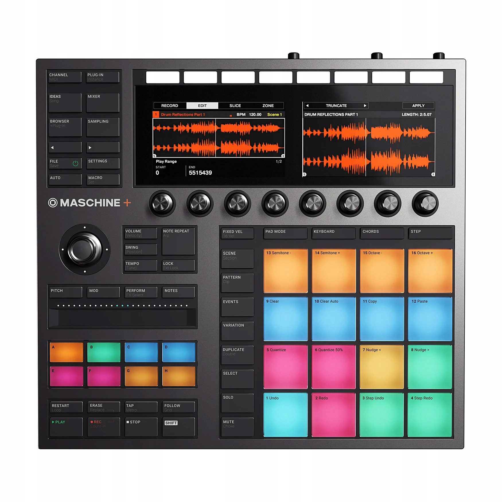 Native Instruments Maschine+ standalone Groovebox s efekty a MIDI