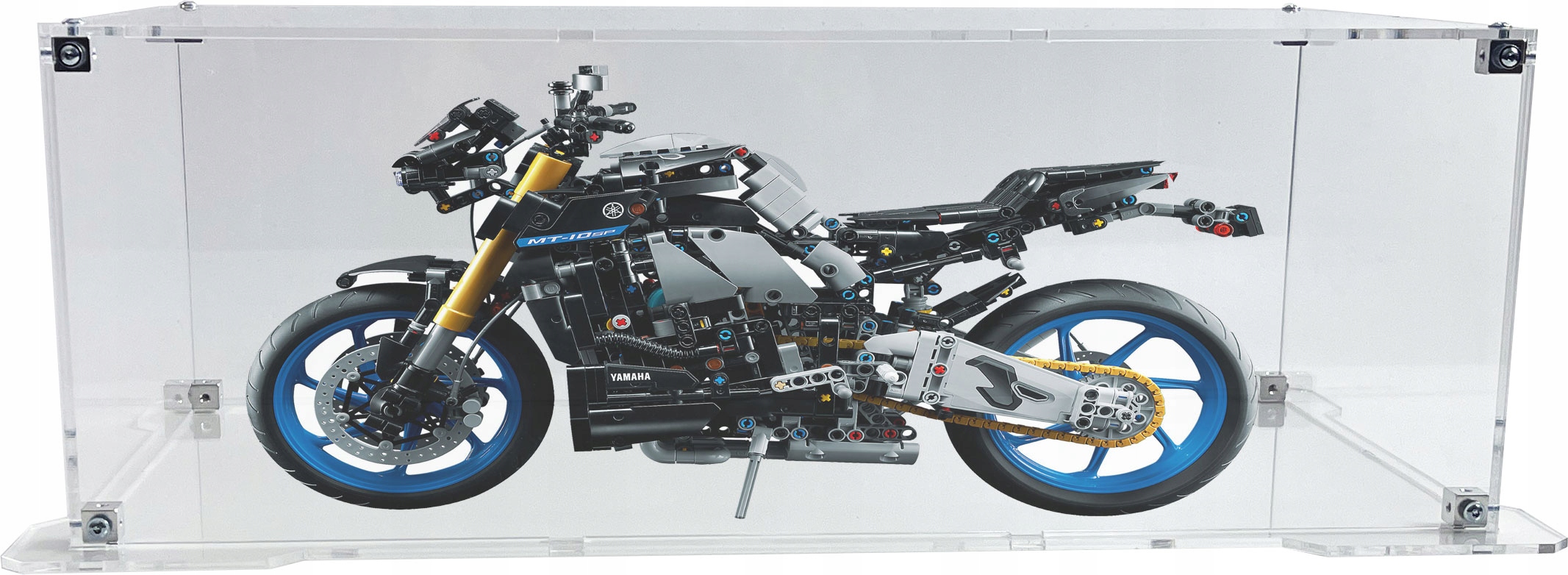 Vitrína s podstavcem Drewlandia pro sadu Lego Technic 42159 Yamaha MT-10