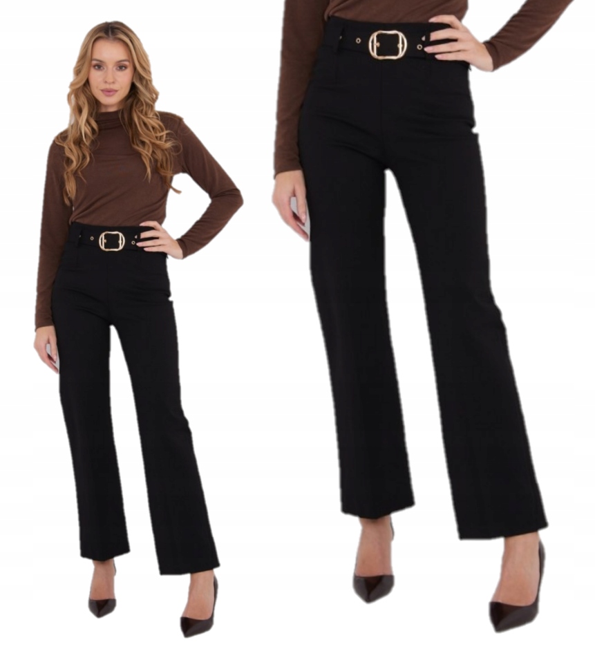 Czarne garniturowe spodnie z wysokim stanem