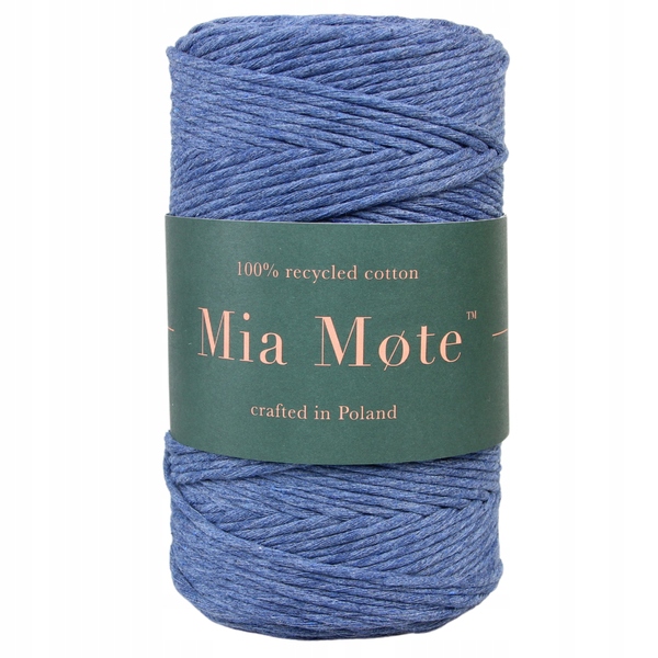 47 nitek Mia Mote sznurek bawełniany skręcany do makramy jeans 3mm 50m