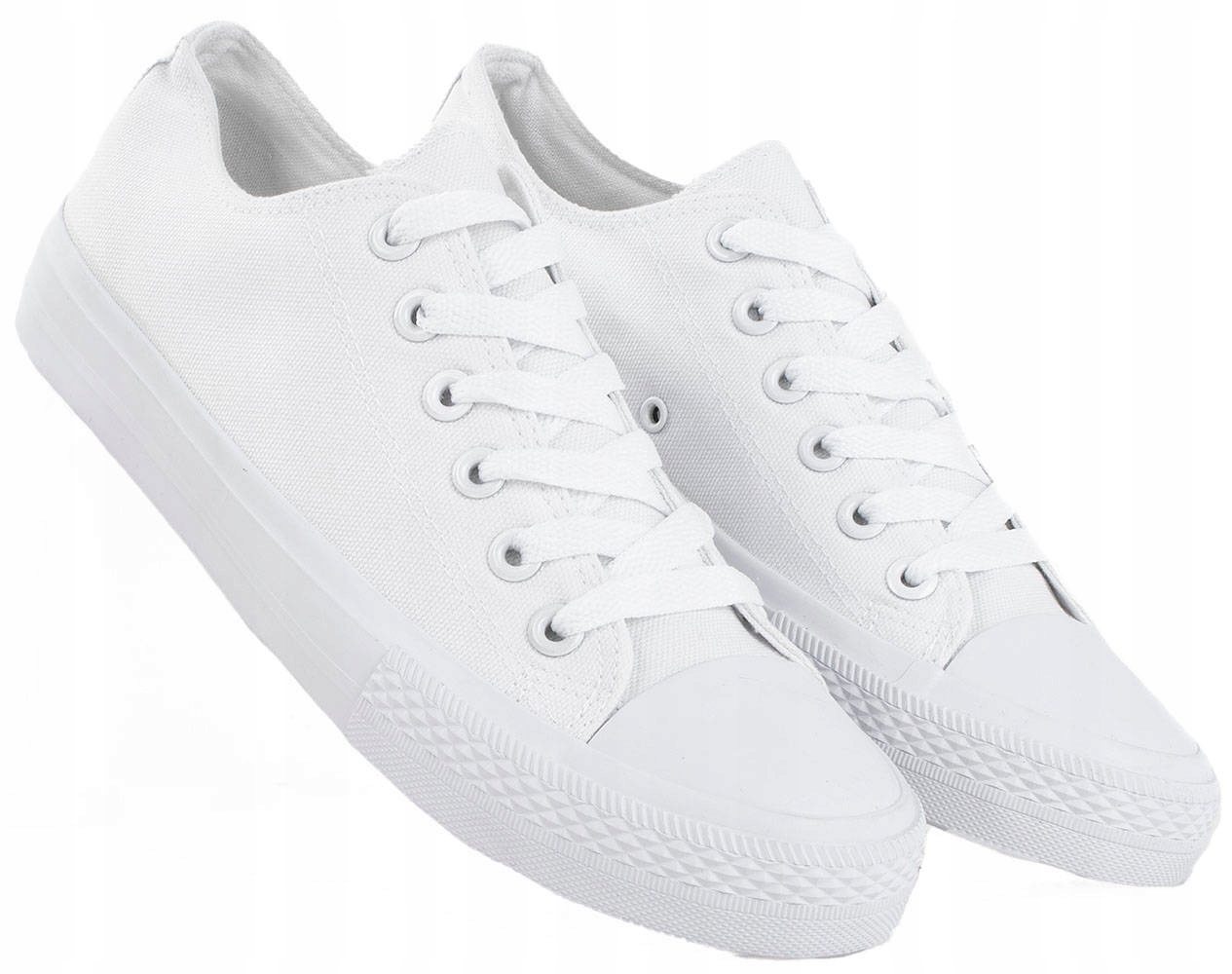 

6452 Klasyczne Niskie Białe Trampki Męskie 44