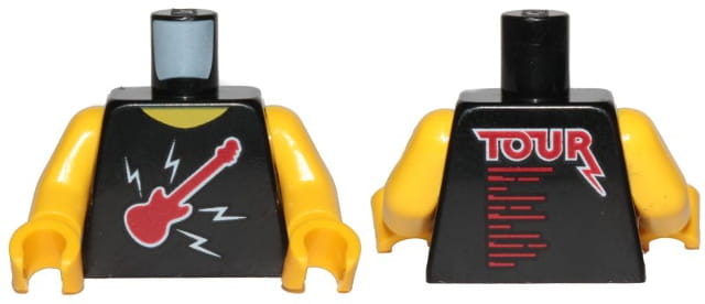 

Lego tors figurki rockman czarna koszulka, gitara