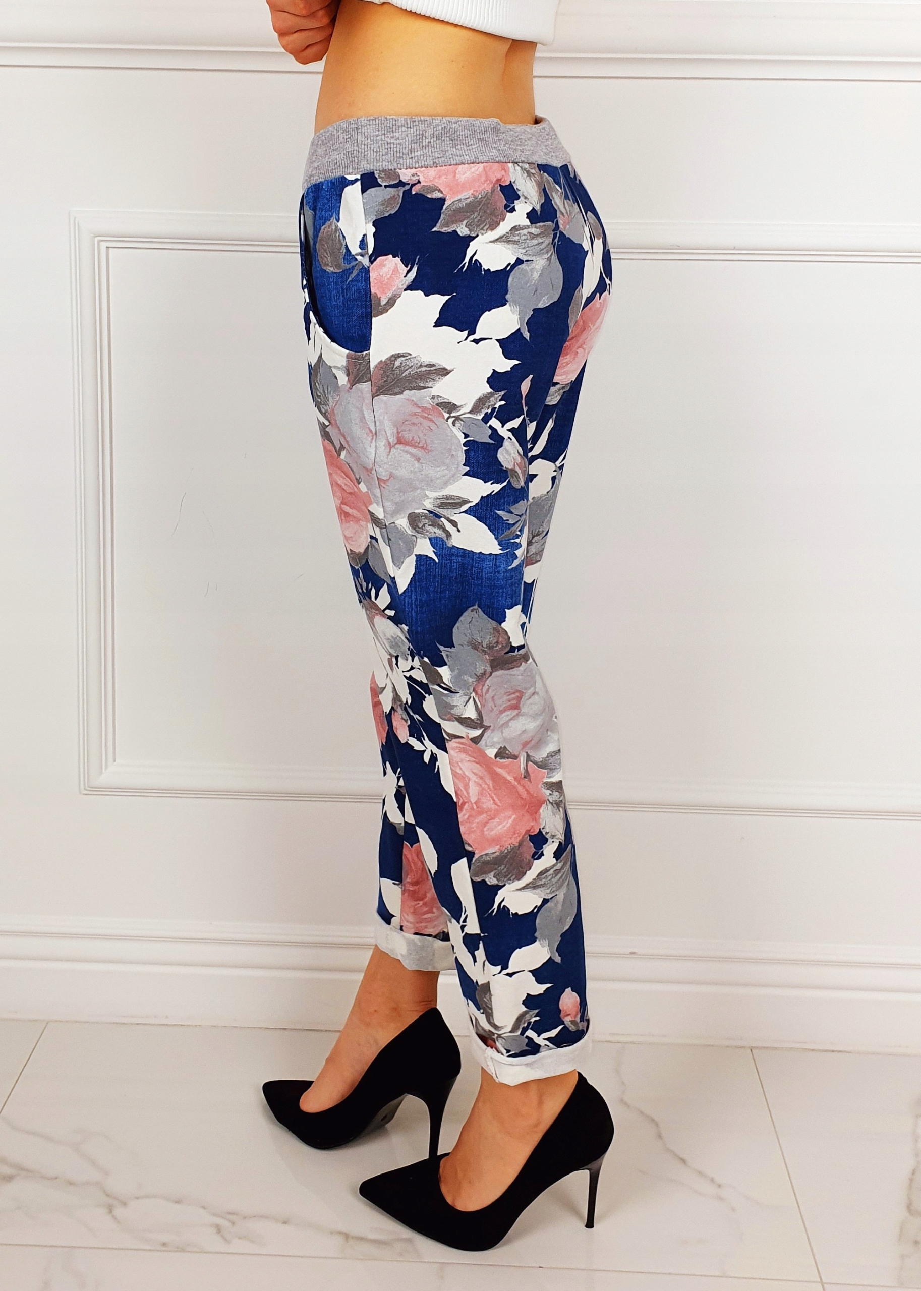 WYGODNE - SPODNIE - DRESOWE - KWIATY - BAWEŁNIANE Płeć kobieta