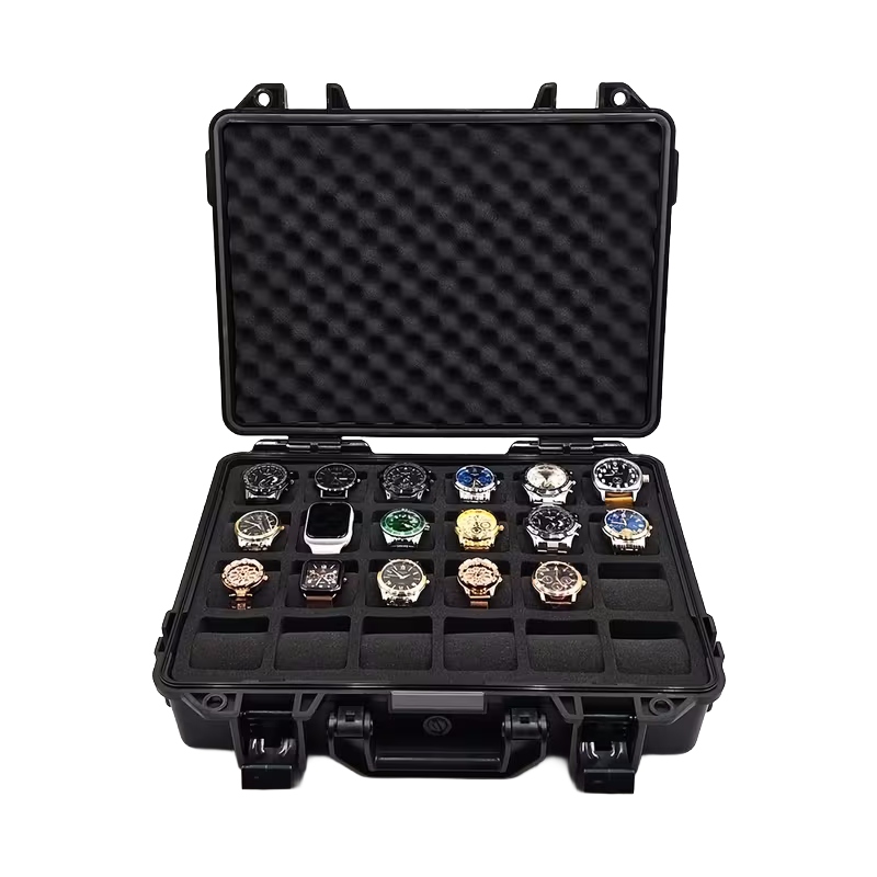 Luxusní kufřík na hodinky, černý, 24 míst