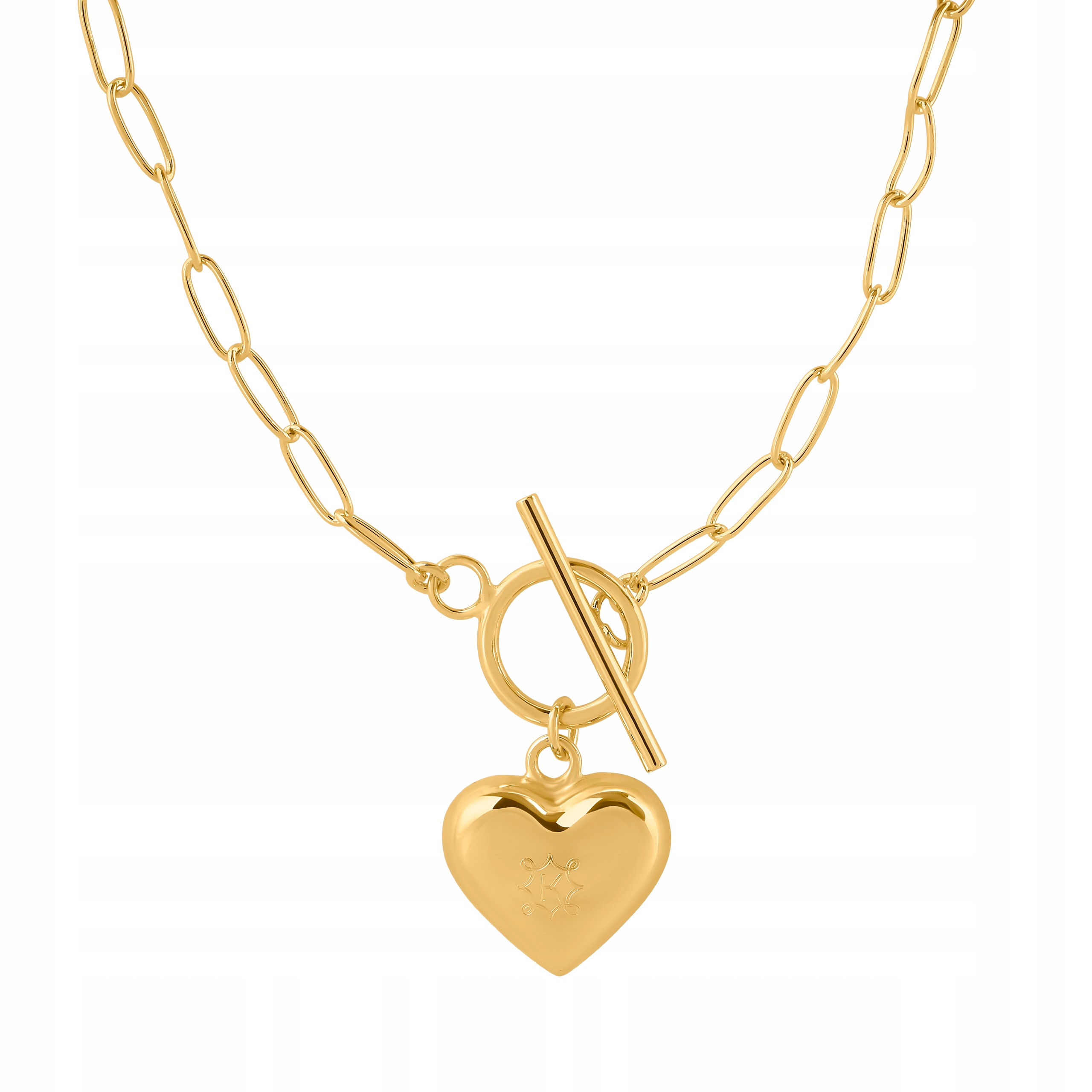 Naszyjnik choker pozłacany Ania Kruk złote serce łańcuch mosiądz