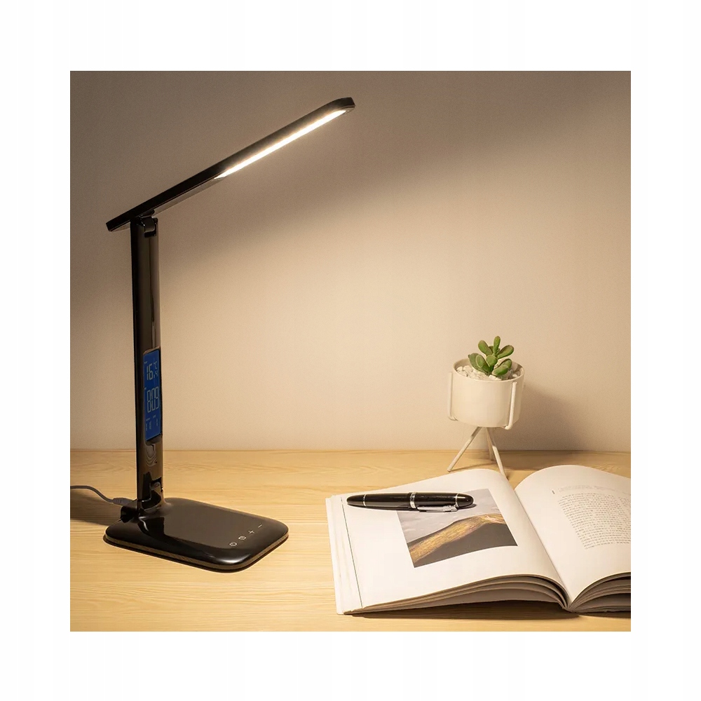LAMPKA NOCNA WYŚWIETLACZ BIURKOWA LED SKŁADANA USB DATA GODZINA TEMPERATURA Marka Unitec