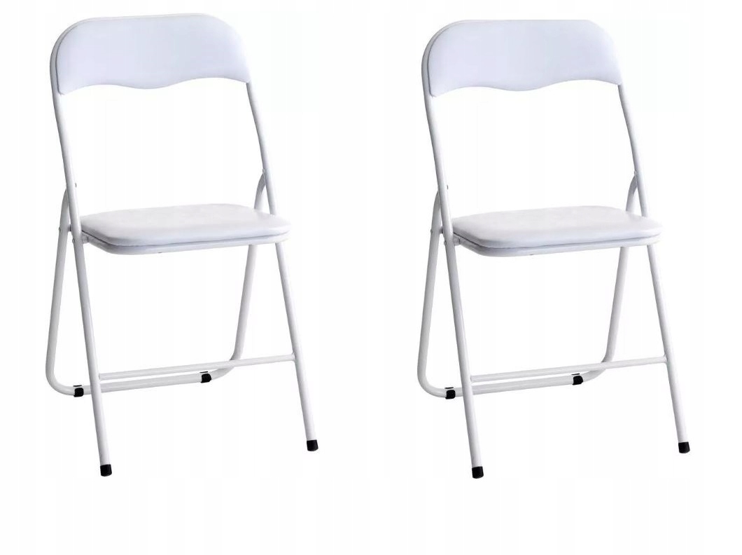

2X Krzesła Składane Taras Ogród Białe Krzesło